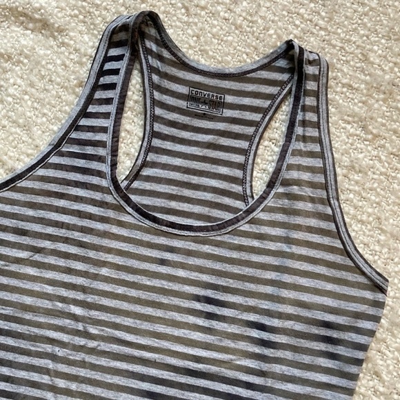 🛹 Converse Size Small Striped Racerback Tank Top - Picture 6 of 13